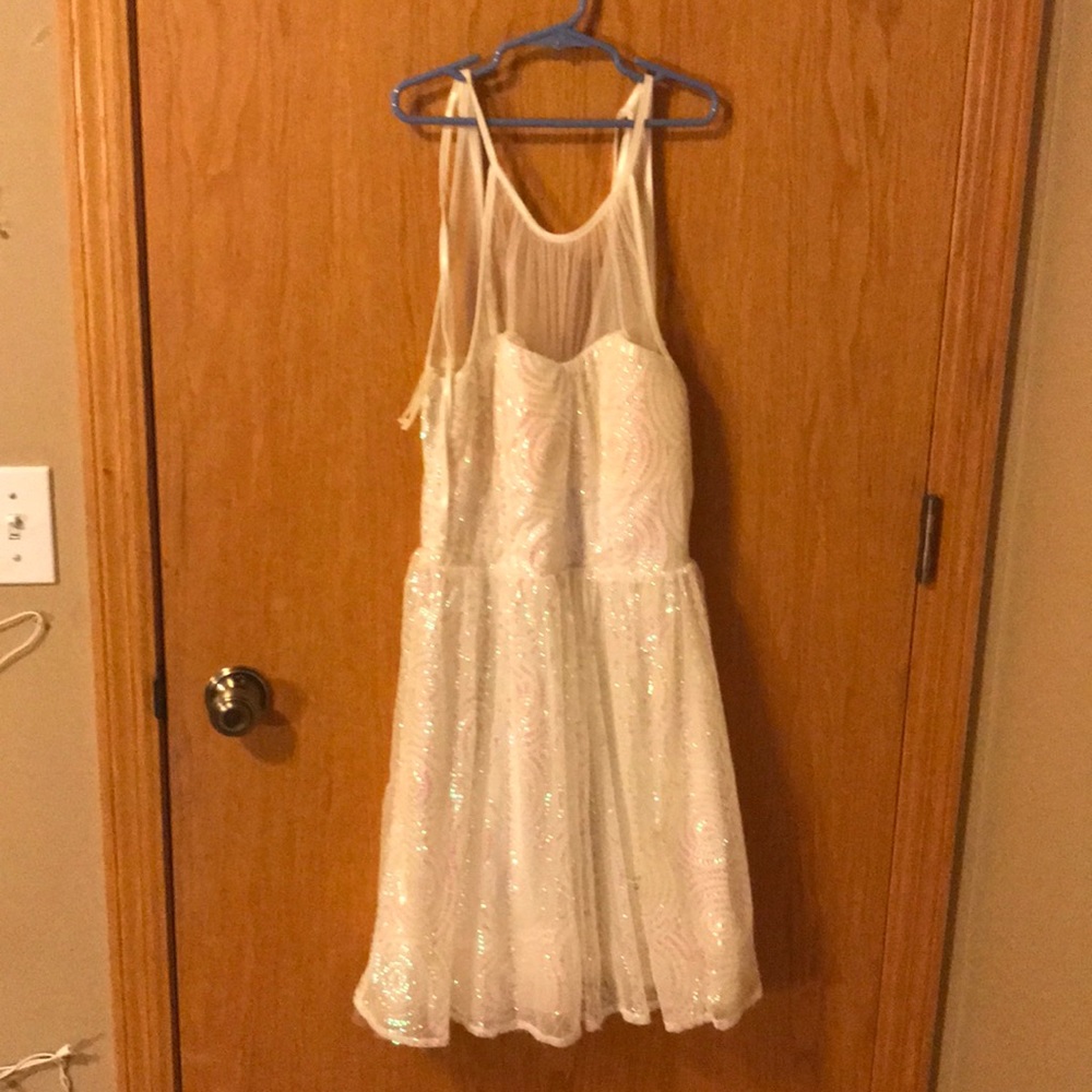 ruby rox white high necked dress with sequins